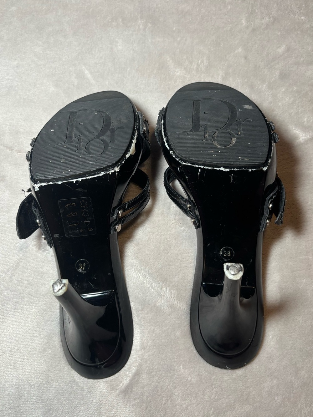 Christian Dior Spring 2004 Vintage Black Logo Heels - Picture 7 of 7